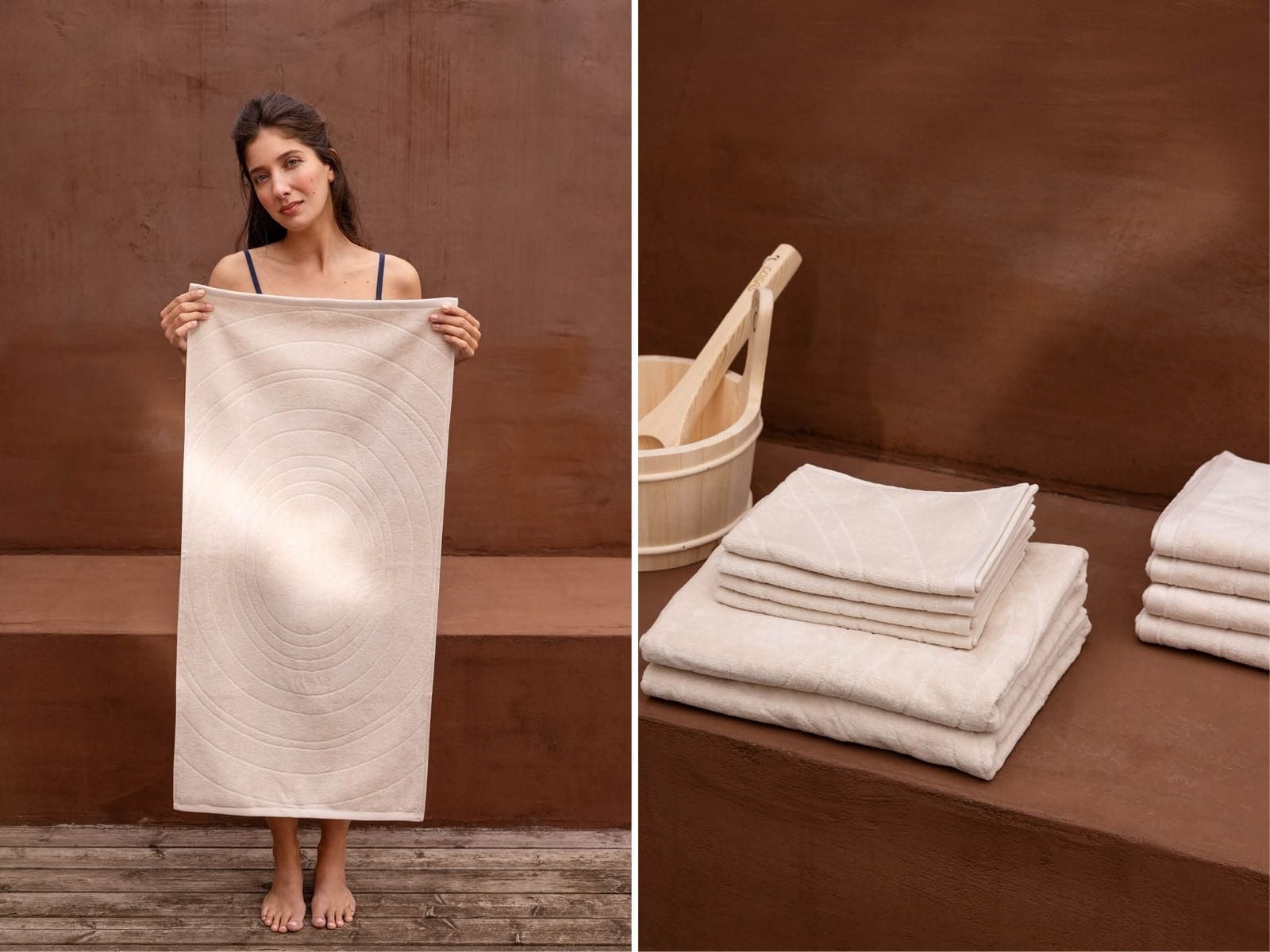 Handdukar velour soft sand 50x100
