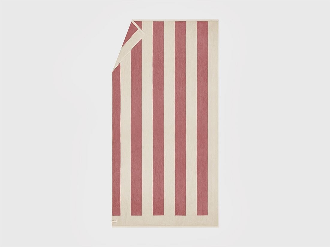 Strandbadlakan velour blush rose stripe 100x180 - 1 styck