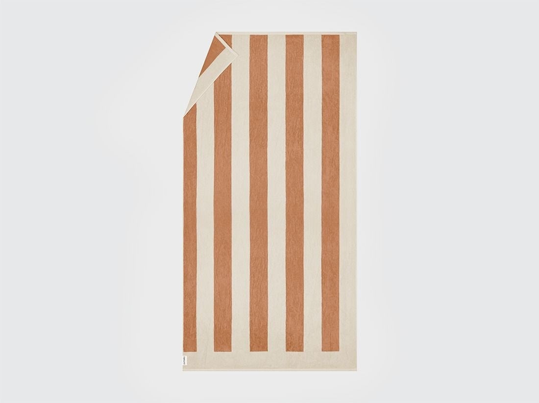Strandbadlakan velour terracotta stripe 100x180 - 1 styck