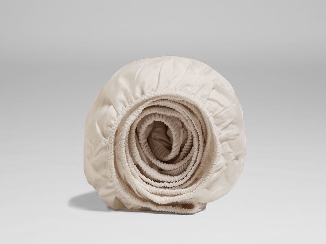 Dra-på-lakan bomullssatin natural