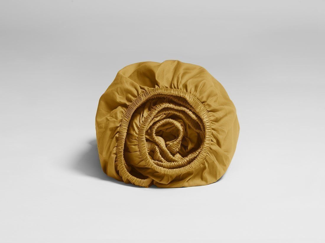 Dra-på-lakan bomullssatin classic gold