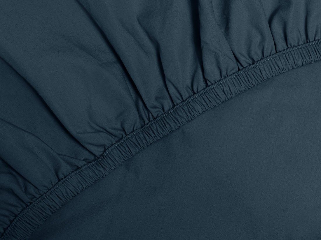 Dra-på-lakan percale navy