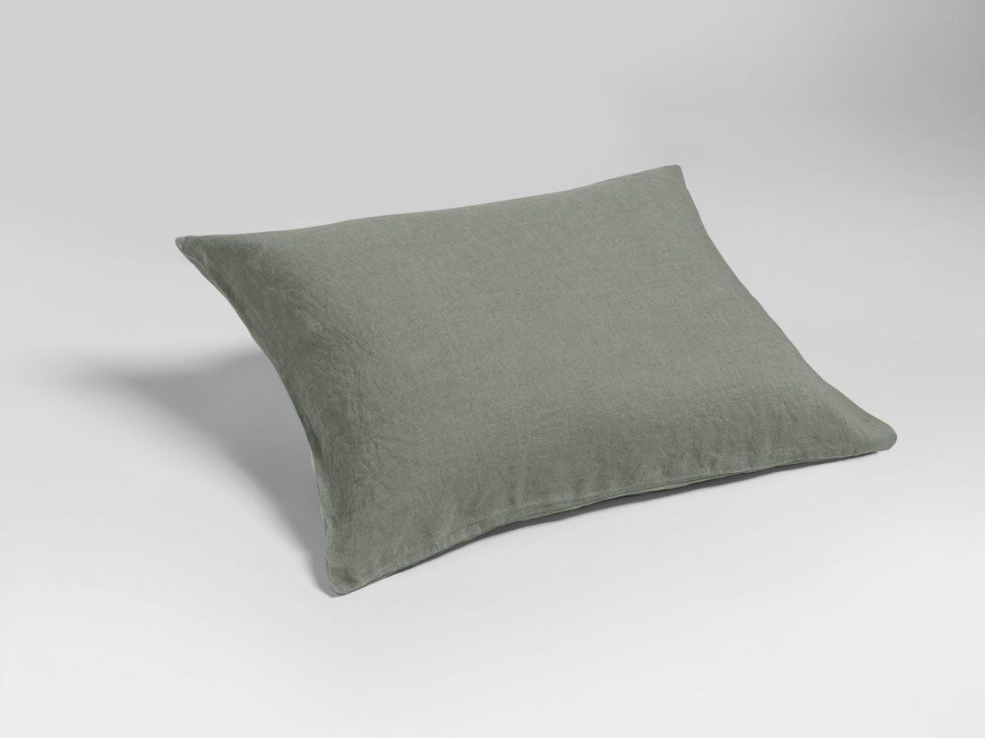 Örngott tvättat linne stone green