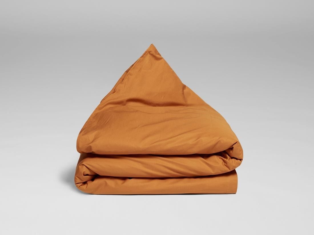 Påslakan för barn percale ochre yellow