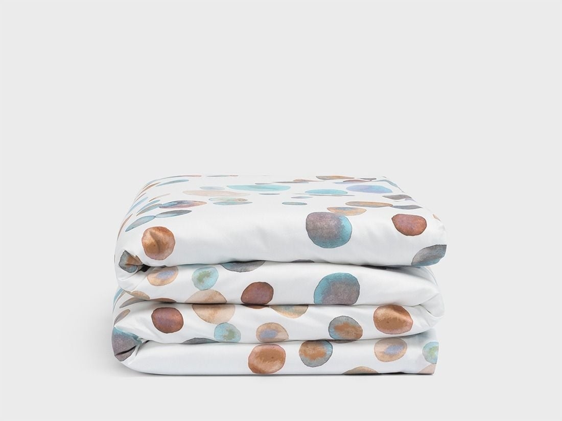 Påslakan för barn bomullssatin watercolor dots multicolor