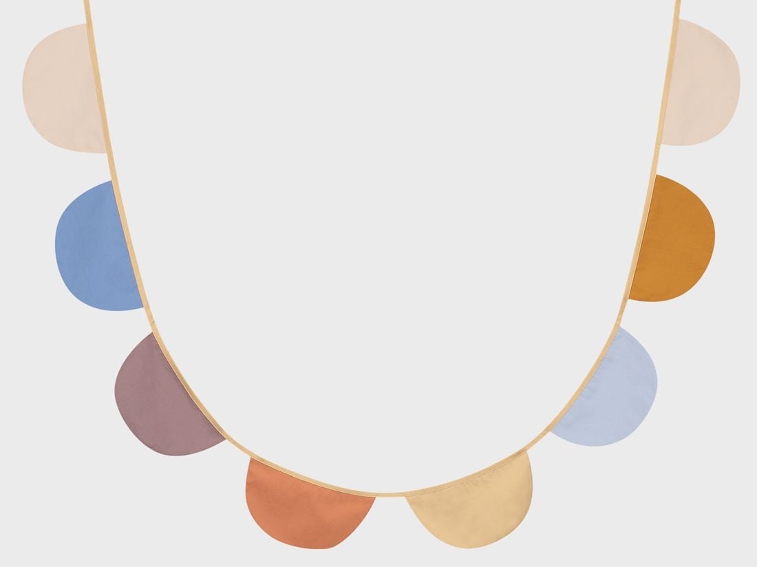 Vimpel bomull halvmåne multicolor 3,6 m