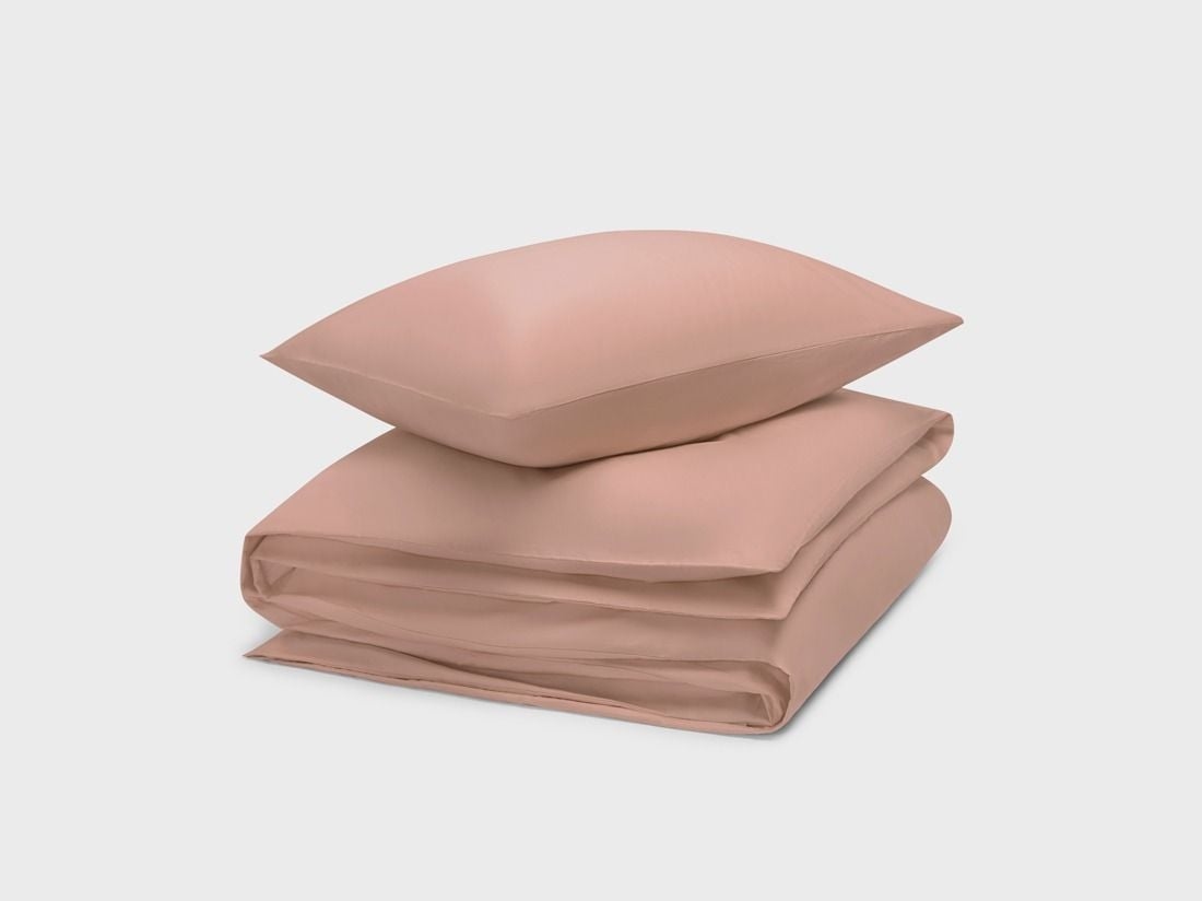 Påslakanset bomullssatin cosmea pink