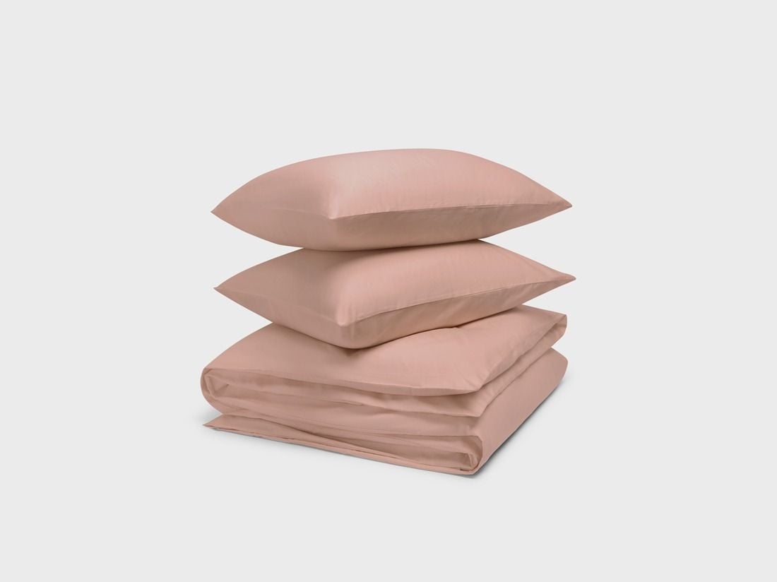 Påslakanset bomullssatin cosmea pink