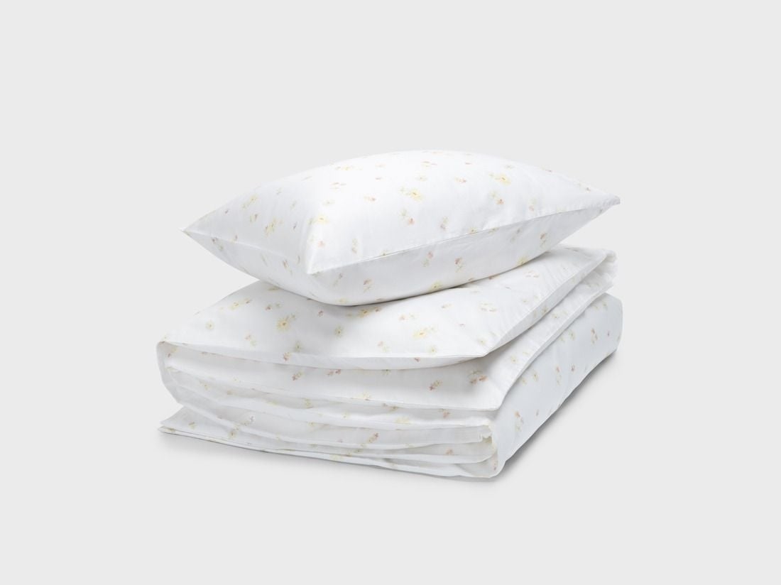 Påslakanset bomullssatin flower valley