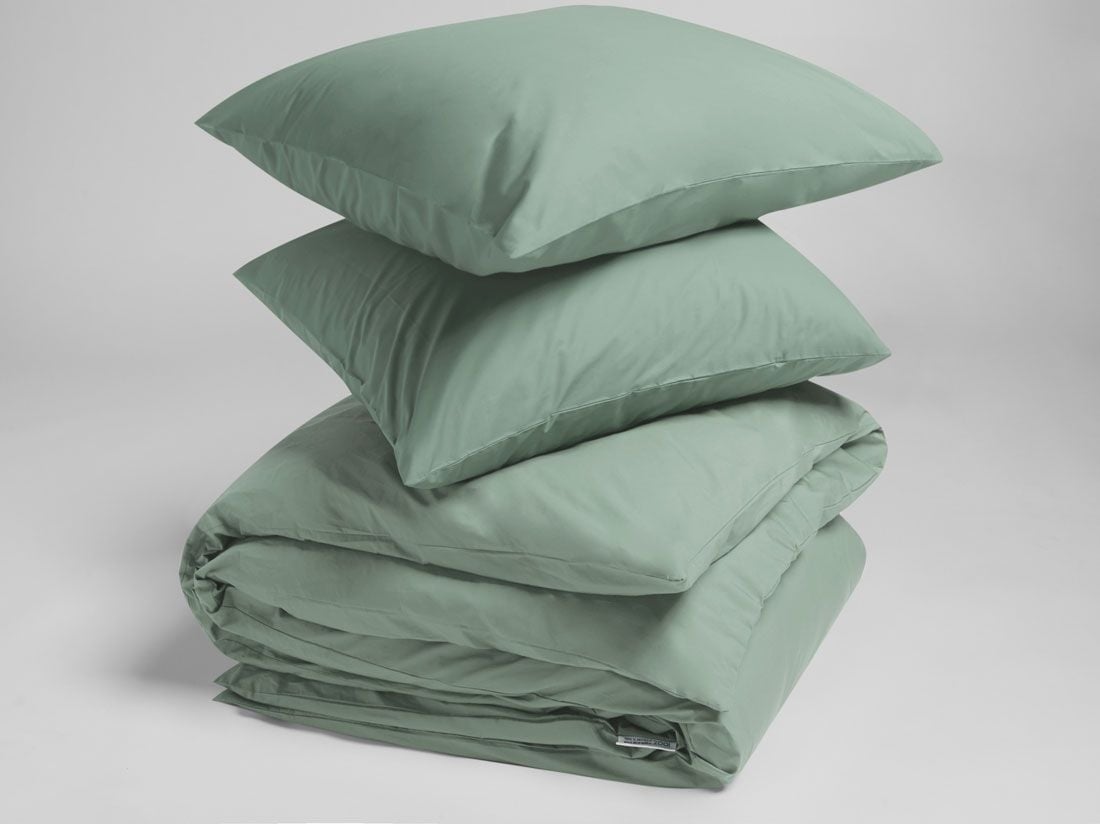 Påslakanset percale jade green