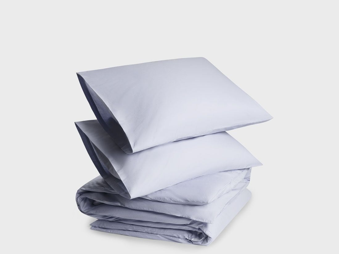 Påslakanset percale lavender blue