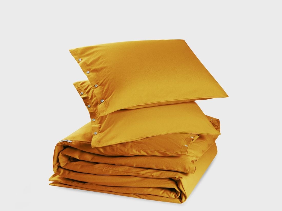 Påslakanset flanell indian yellow