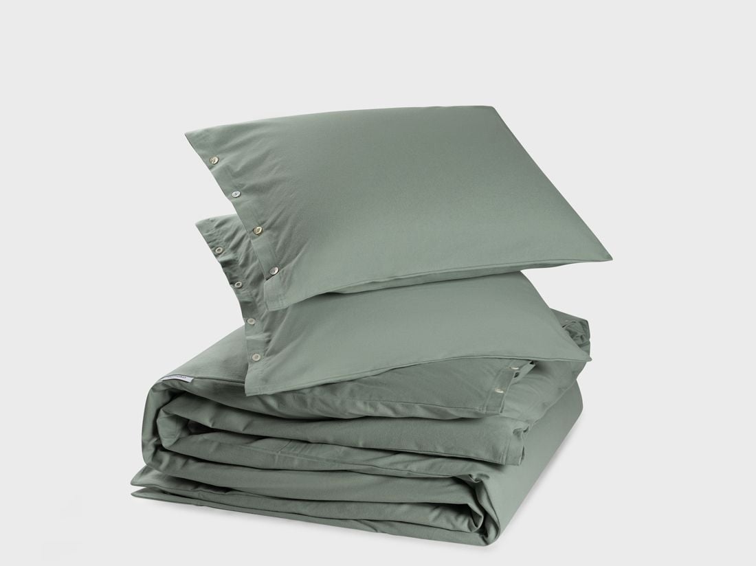 Påslakanset flanell pale green