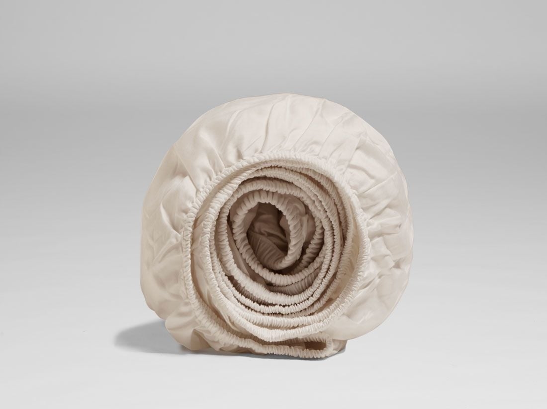 Dra-på-lakan för bäddmadrass bomullssatin natural