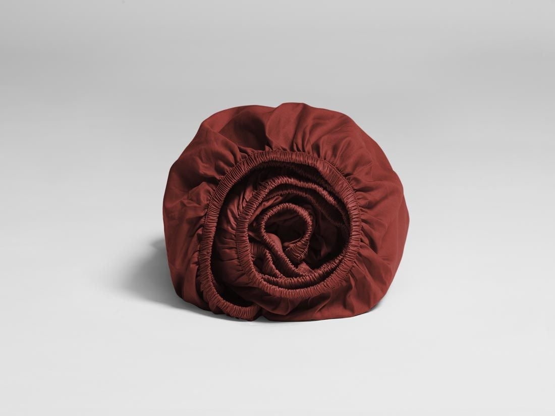 Dra-på-lakan bomullssatin radiant red