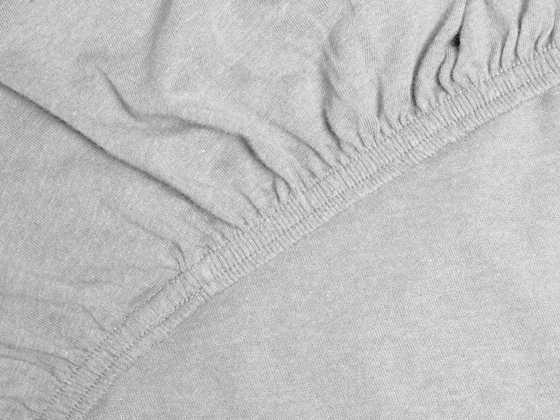 Dra på-lakan för barn jersey white grey