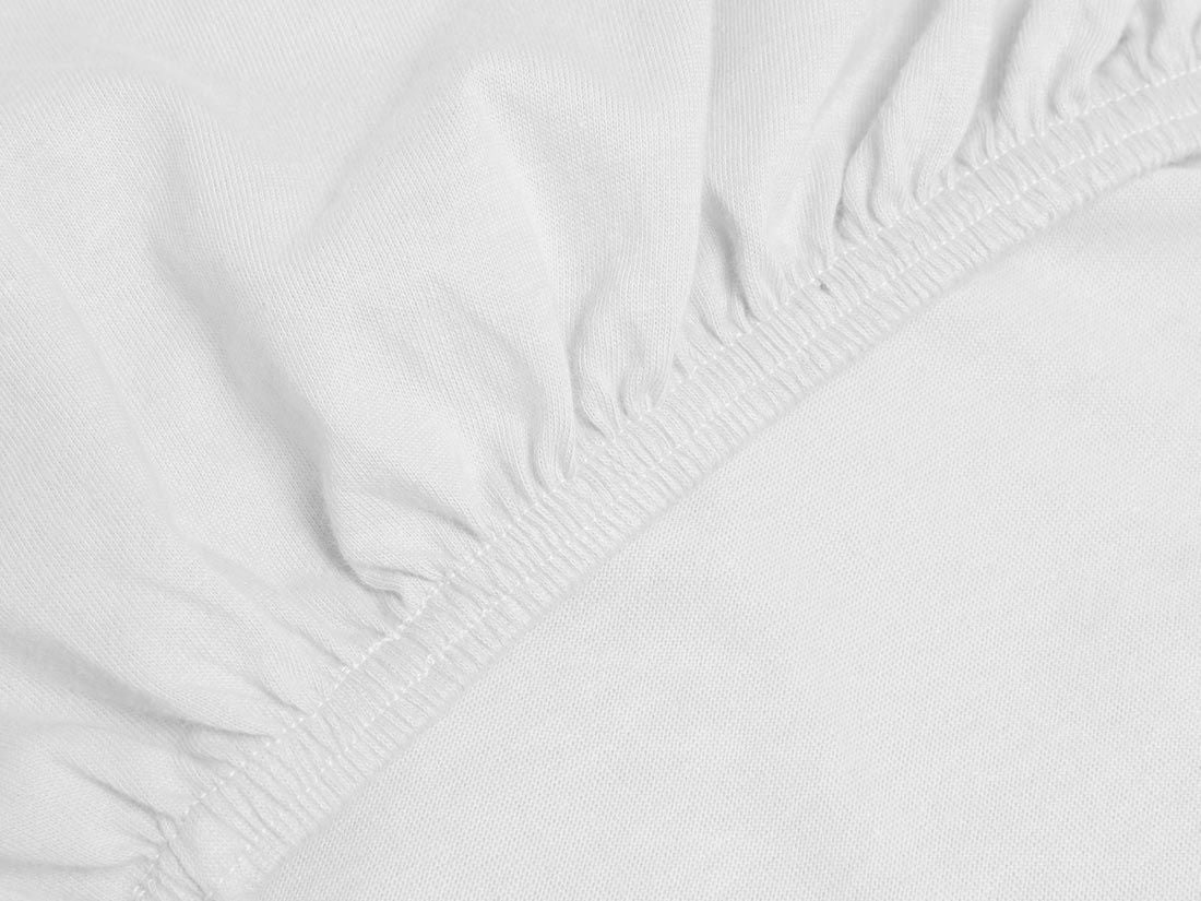 Dra-på-lakan för bäddmadrass jersey pure white