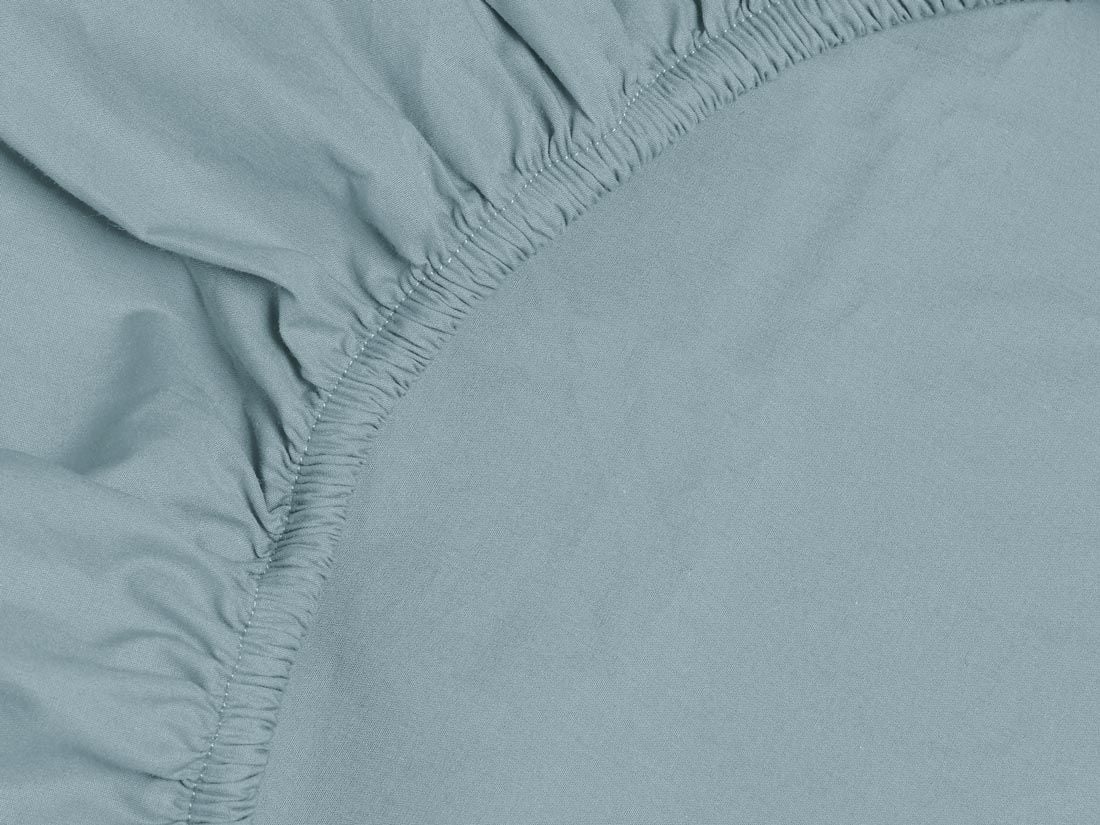 Dra-på-lakan percale petrol blue