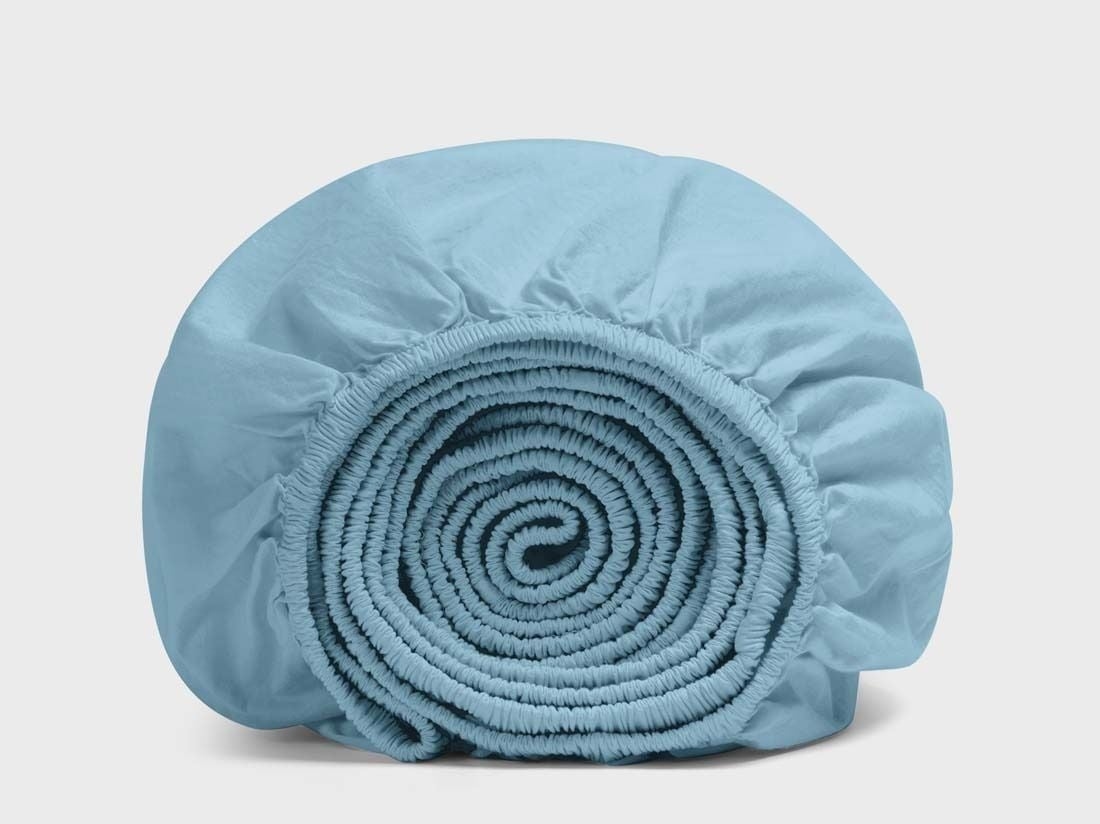 Dra på-lakan för barn bomullspercale blue lagoon