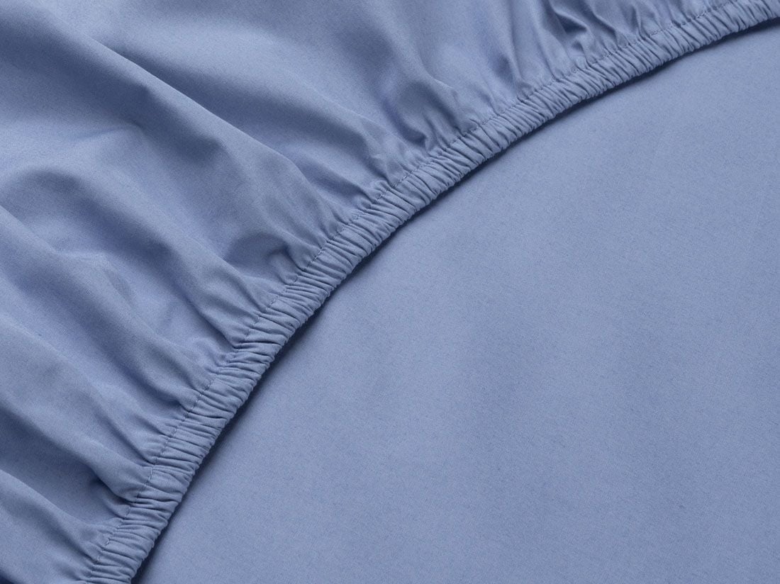 Dra-på-lakan percale serene blue