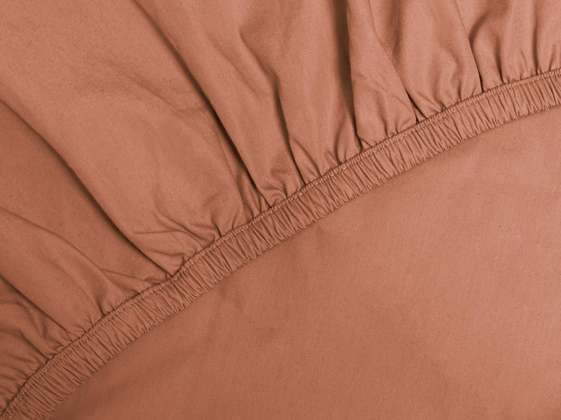 Dra-på-lakan percale terracotta