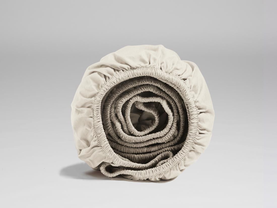 Dra-på-lakan för bäddmadrass percale white sand