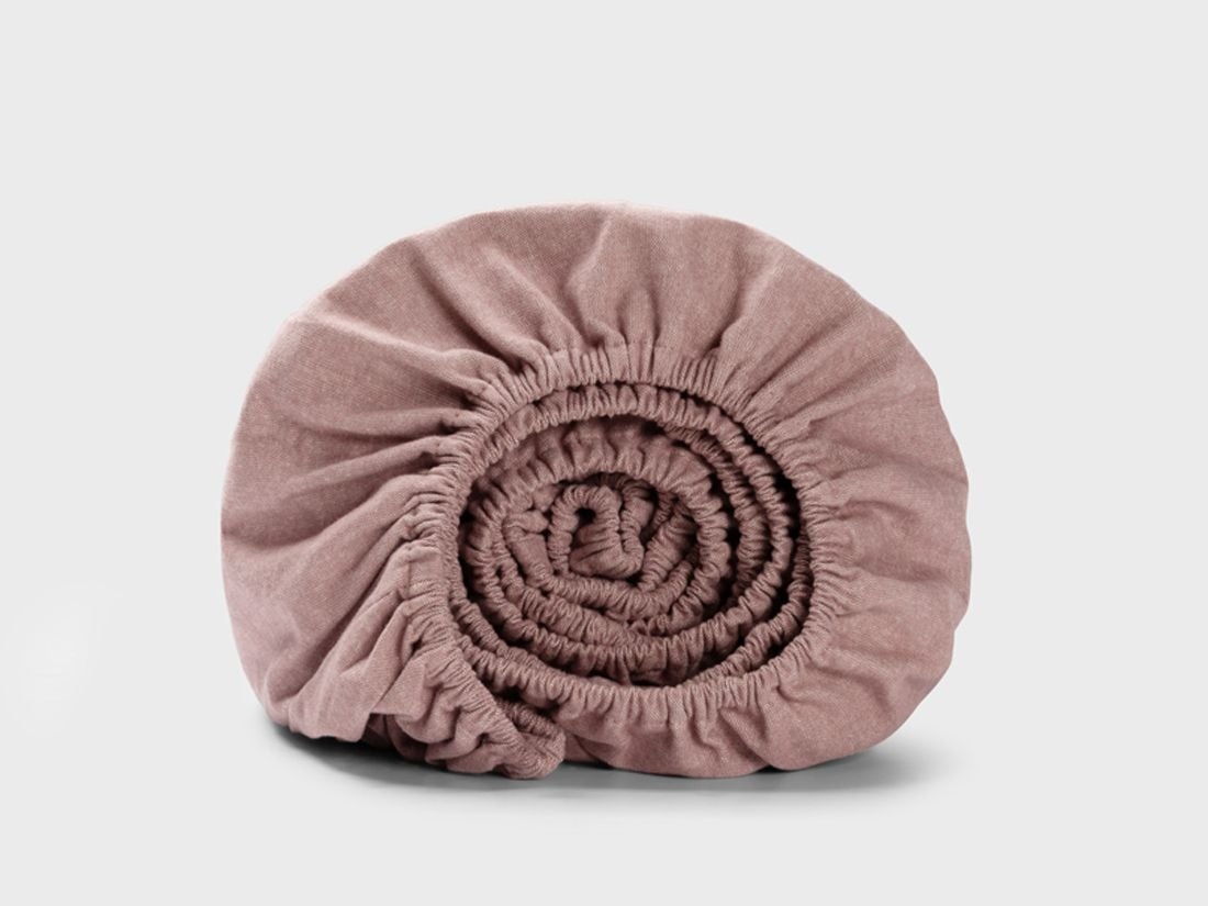 Dra-på-lakan flanell mauve chambray