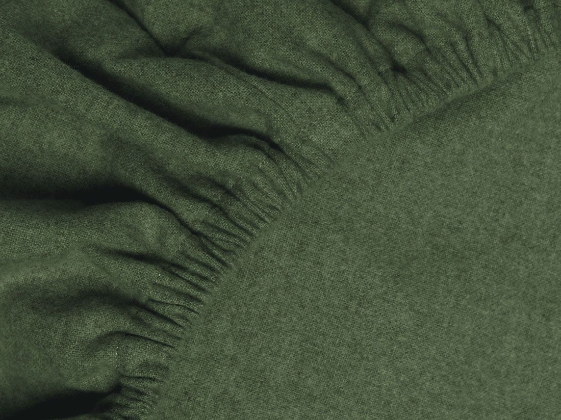 Dra-på-lakan flanell moss green