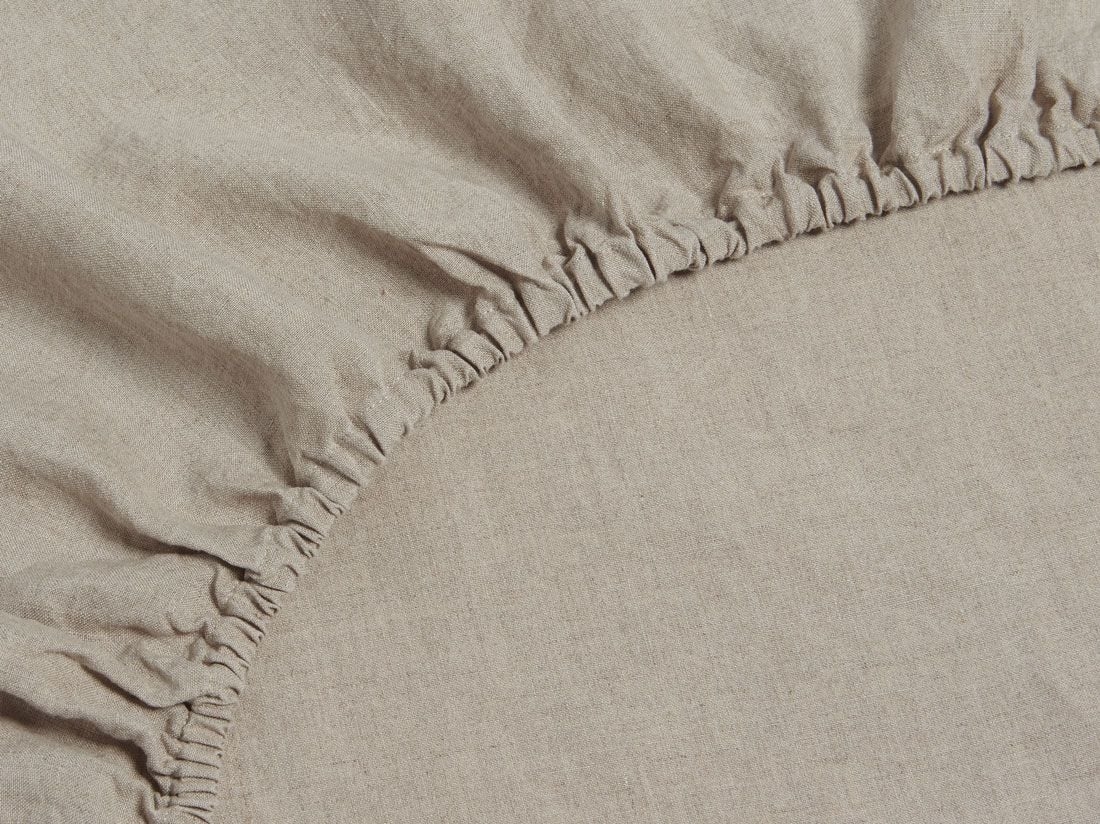 Dra på-lakan för barn i tvättat linne natural