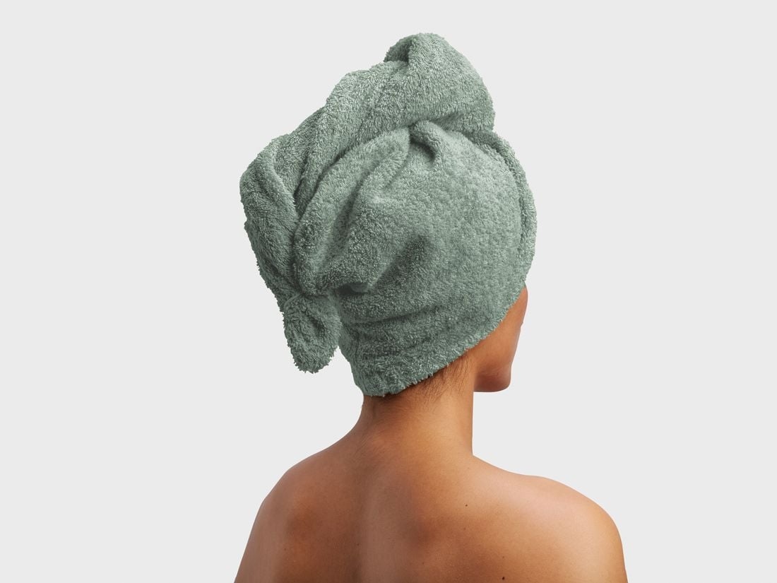 Hårhandduk terry sea green