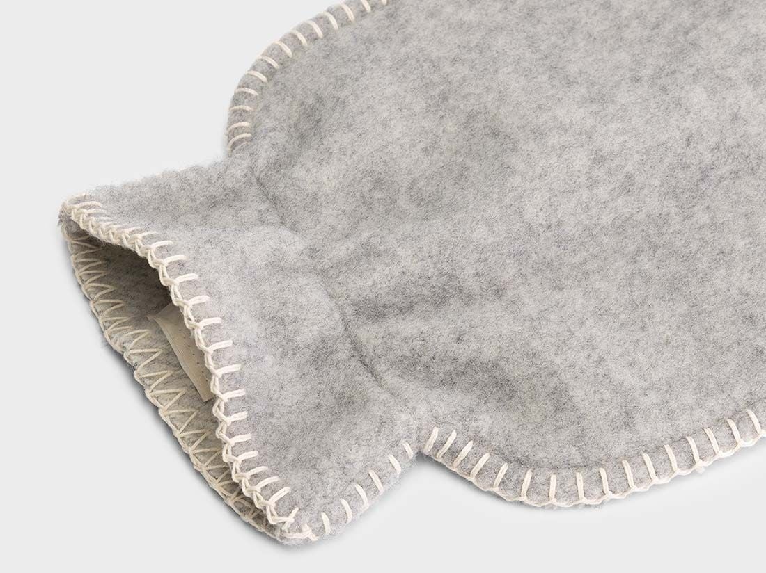 Överdrag till varmvattenflaska i merinoull grey melange 36x20
