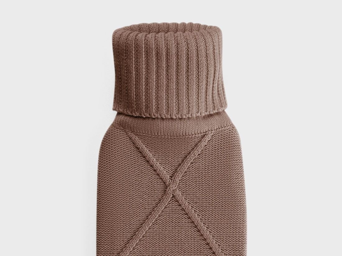 Överdrag till varmvattenflaska i bomull XL cacao brown 78x12