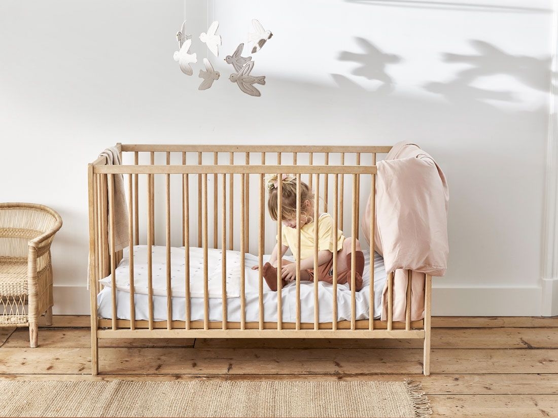 Påslakan för barn bomullssatin dusty rose