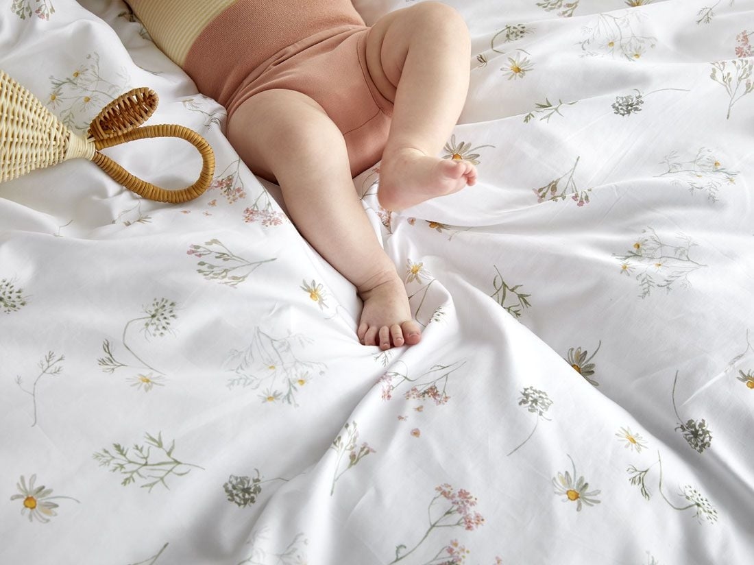 Påslakan för barn bomullssatin meadow