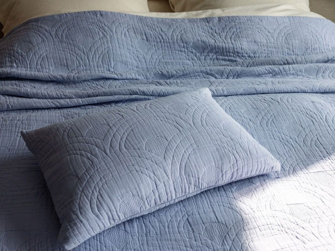Kuddfodral bomullsmuslin arch lavender blue