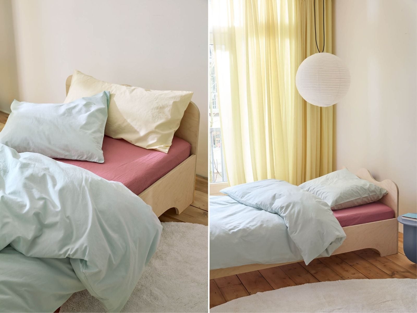 Påslakan för barn bomullspercale playful aqua