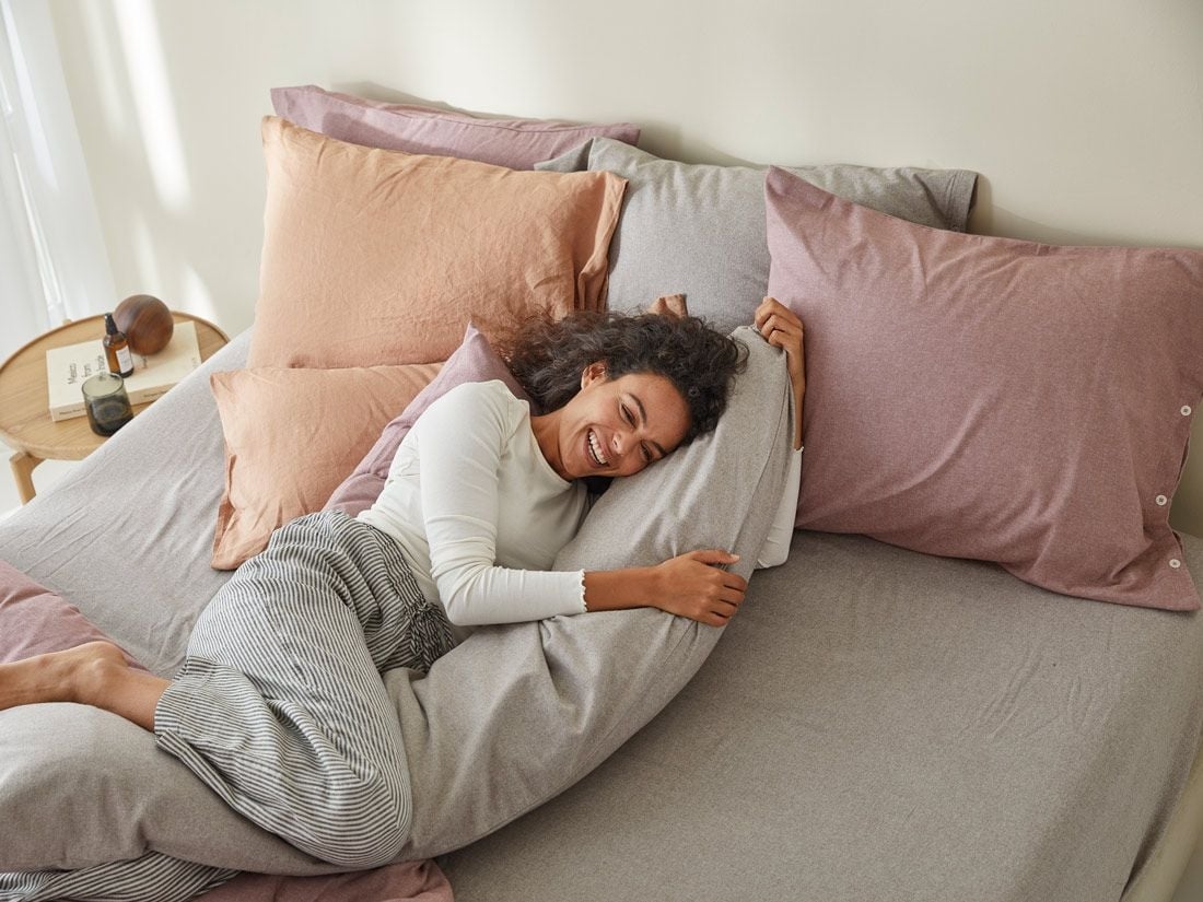 Dra-på-lakan flanell light grey