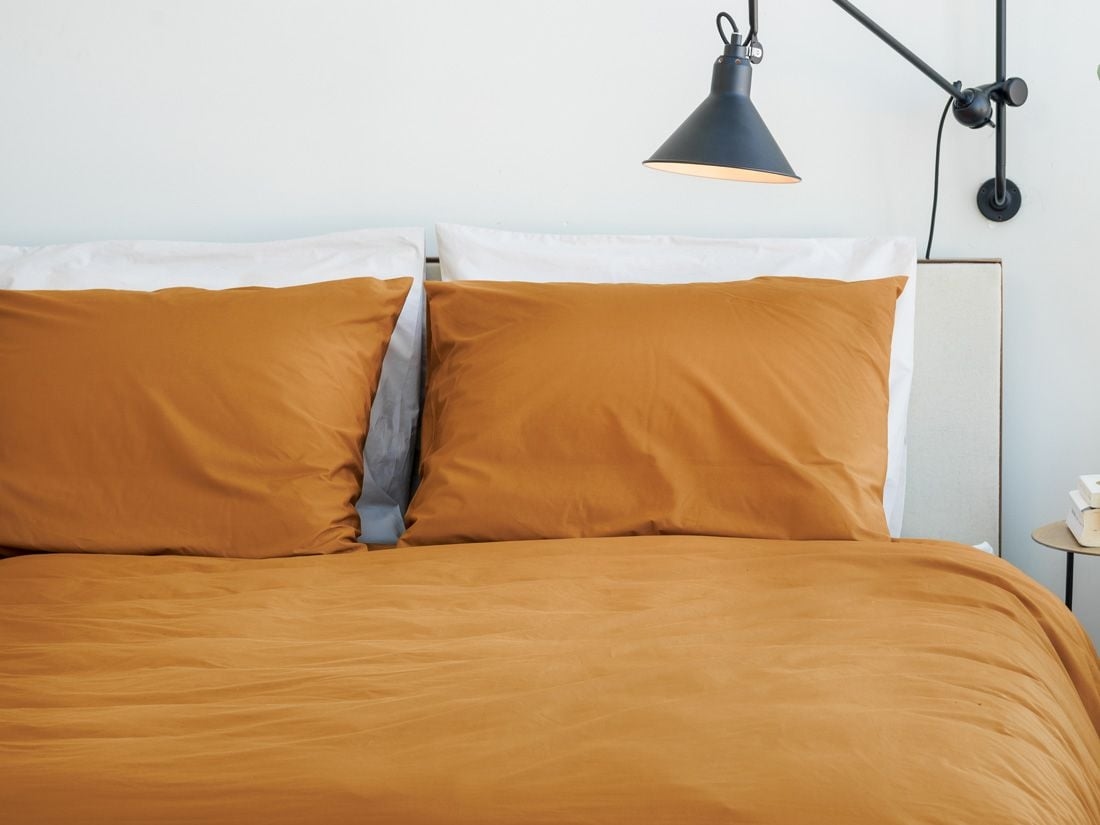 Örngott percale ochre yellow
