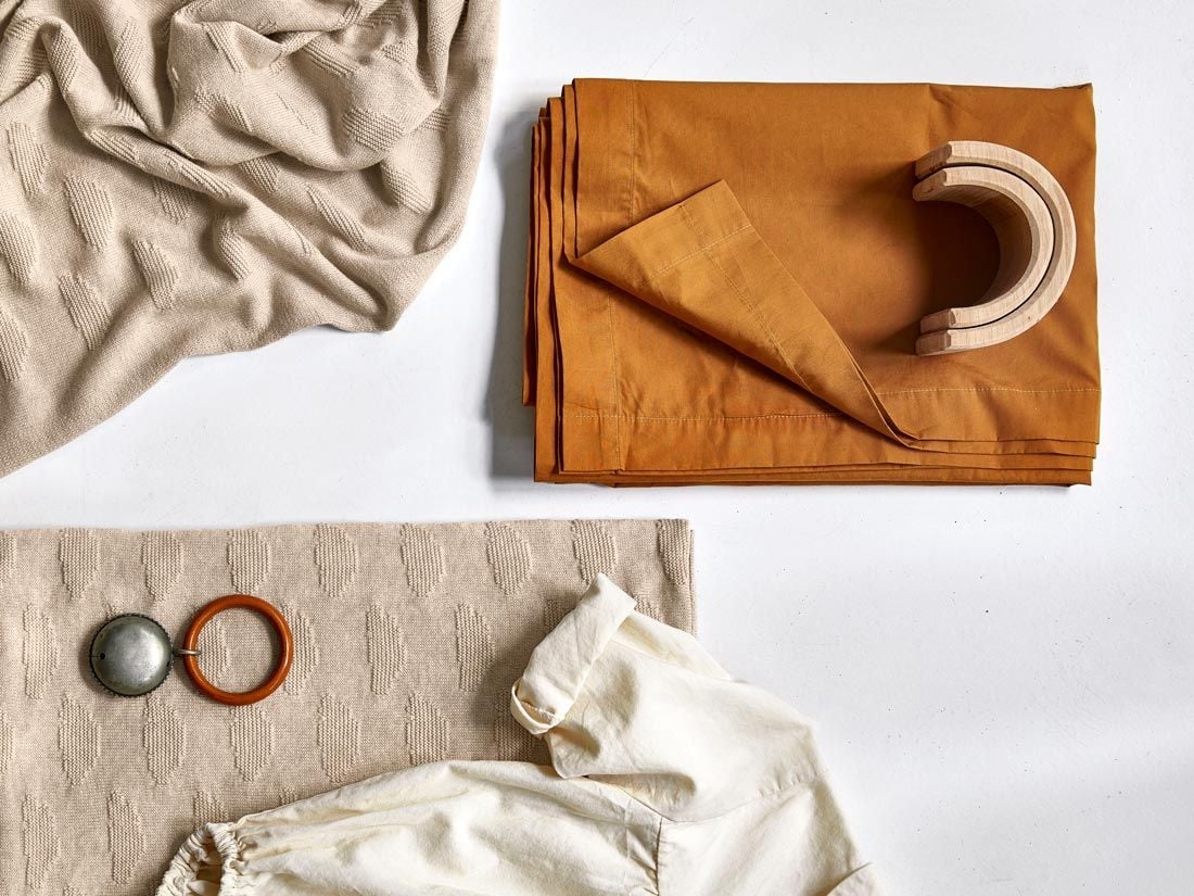 Barnlakan percale ochre yellow