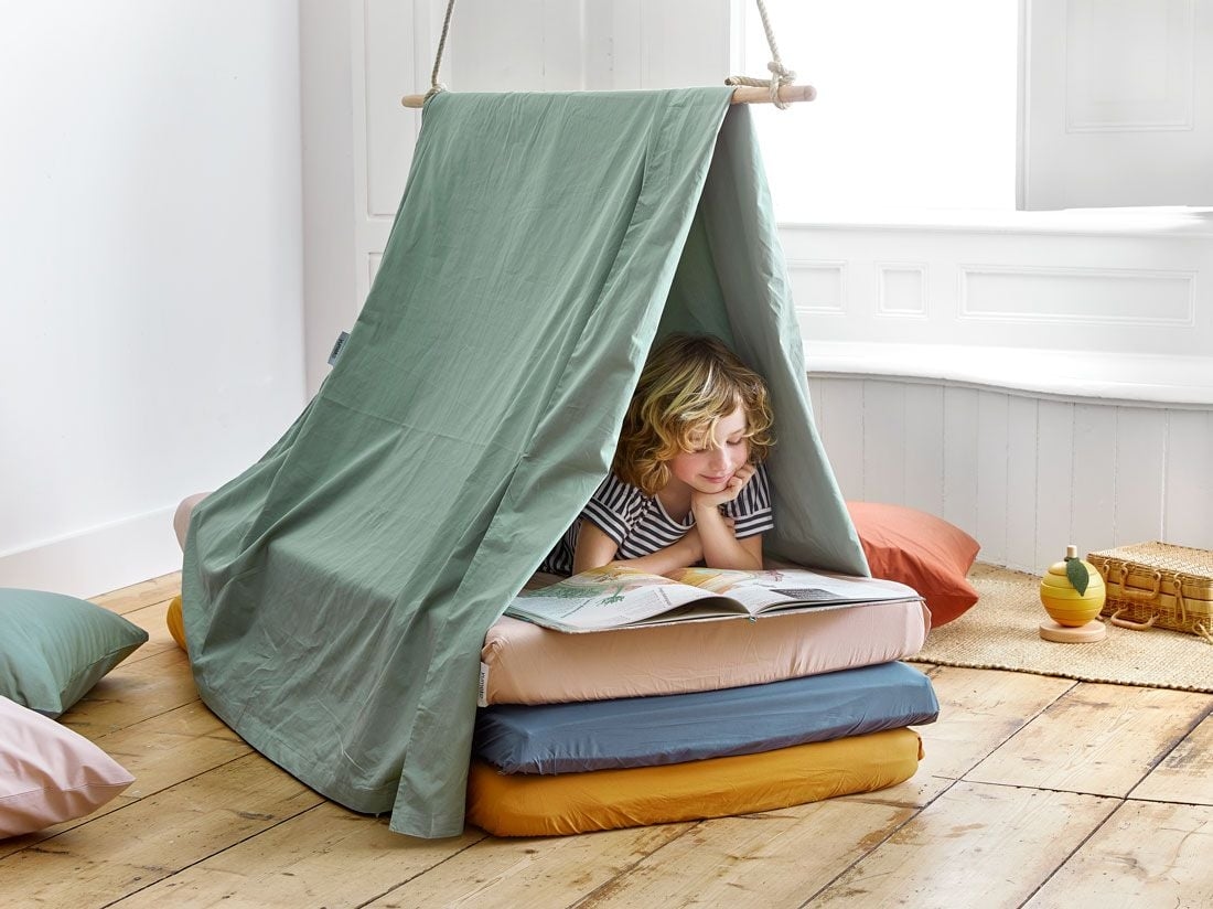 Påslakan för barn percale jade green