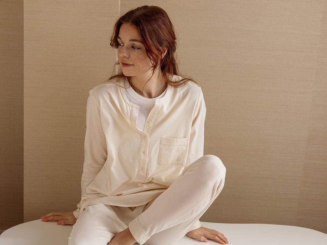 Pyjamasset dam i jersey sunrise white