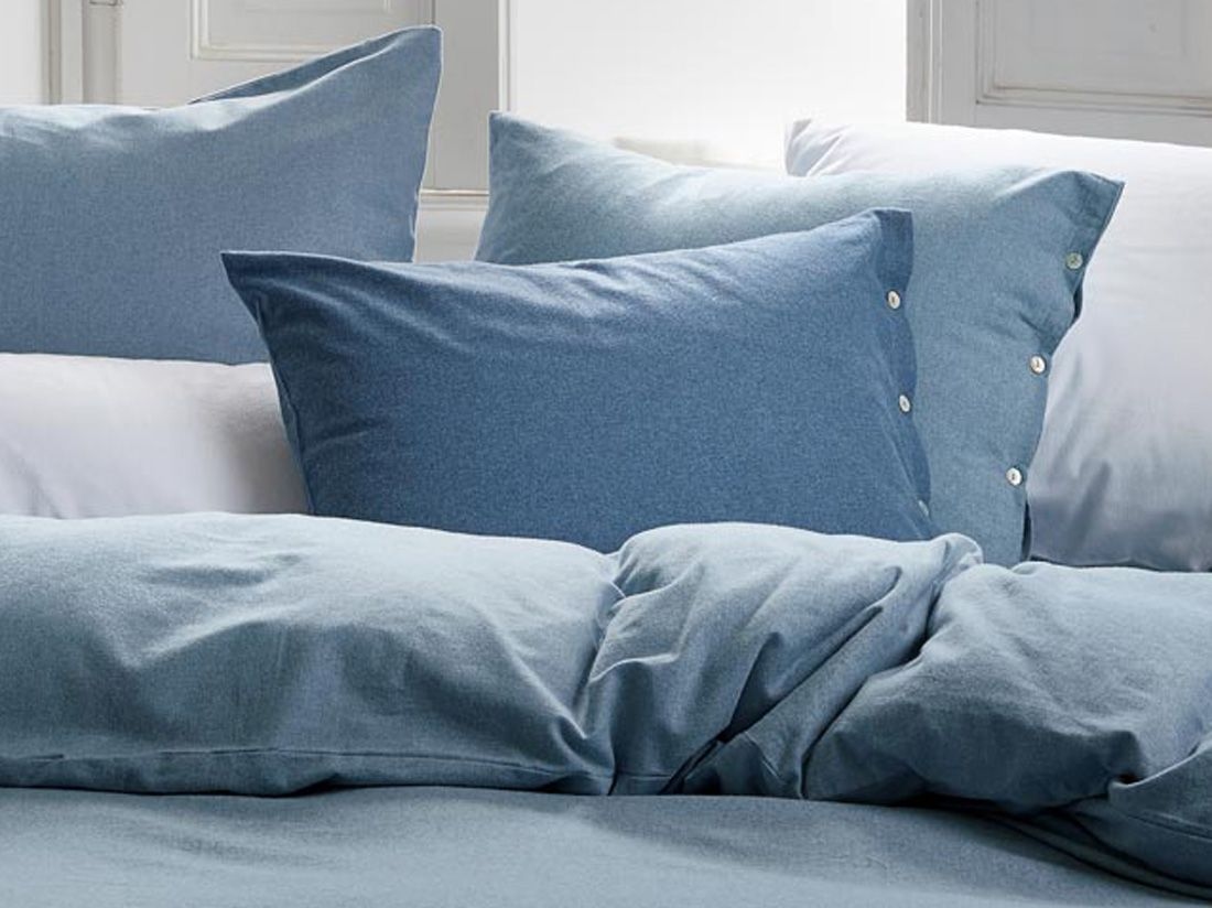 Örngott flanell denim blue