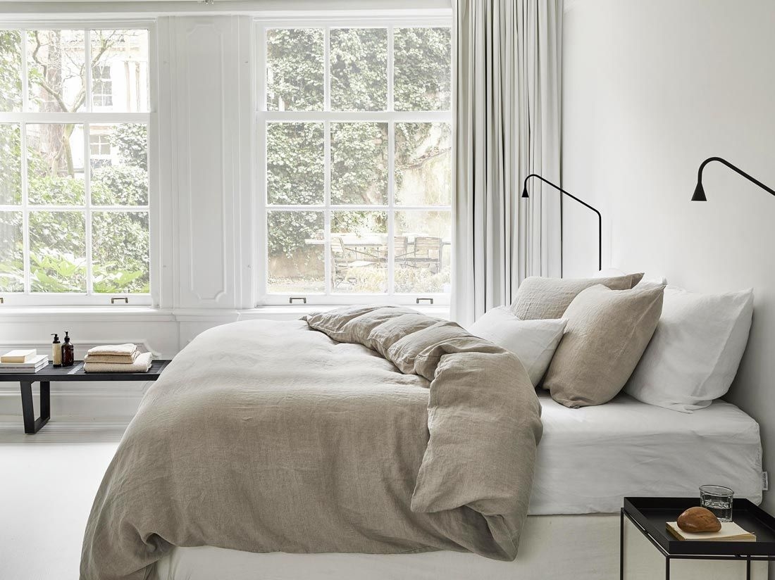 Påslakanset tvättat linne natural