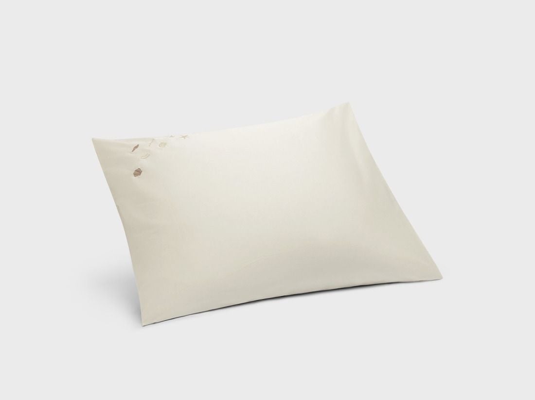 Örngott bomullssatin warm white seashell