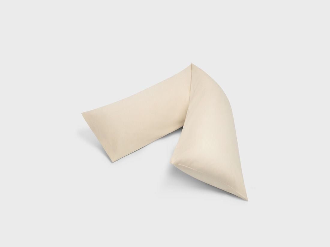 Örngott för sidosovare bomullssatin almond milk 37x160