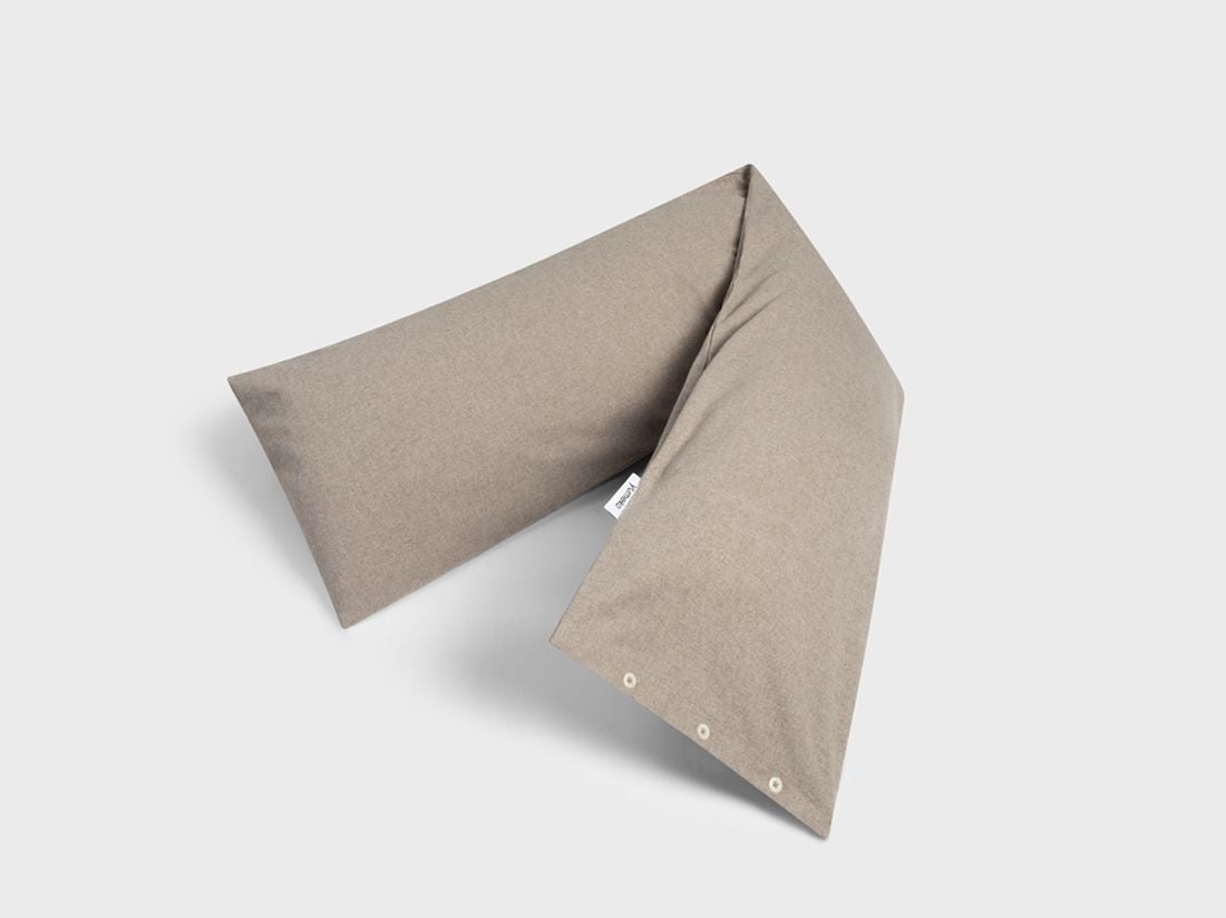 Örngott för sidosovare flanell stone brown 37x160