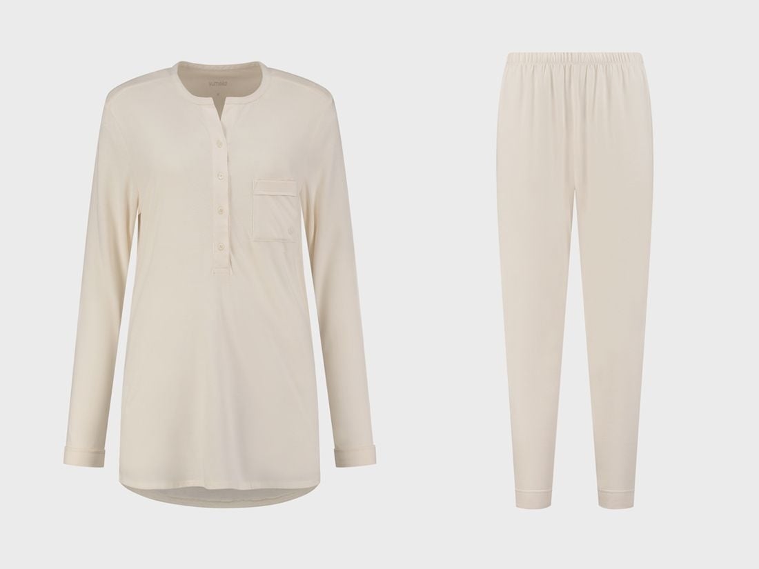 Pyjamasset dam i jersey sunrise white