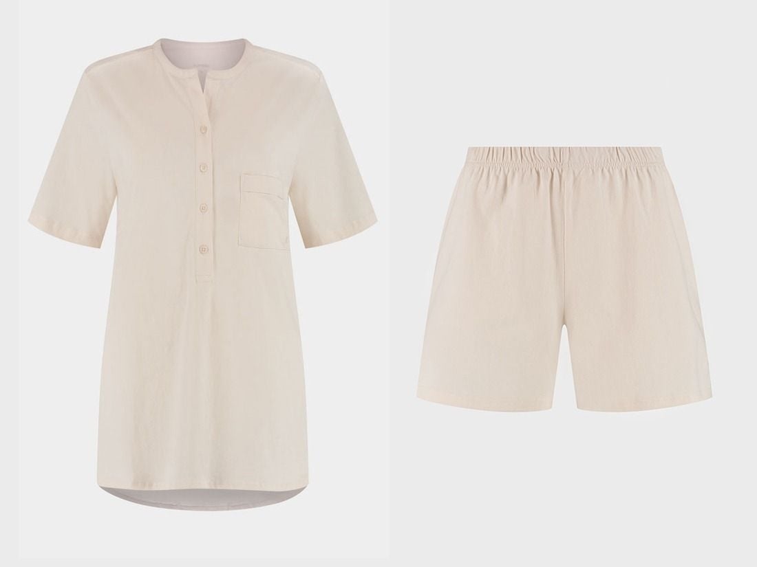 Pyjamasset dam kort jersey sunrise white