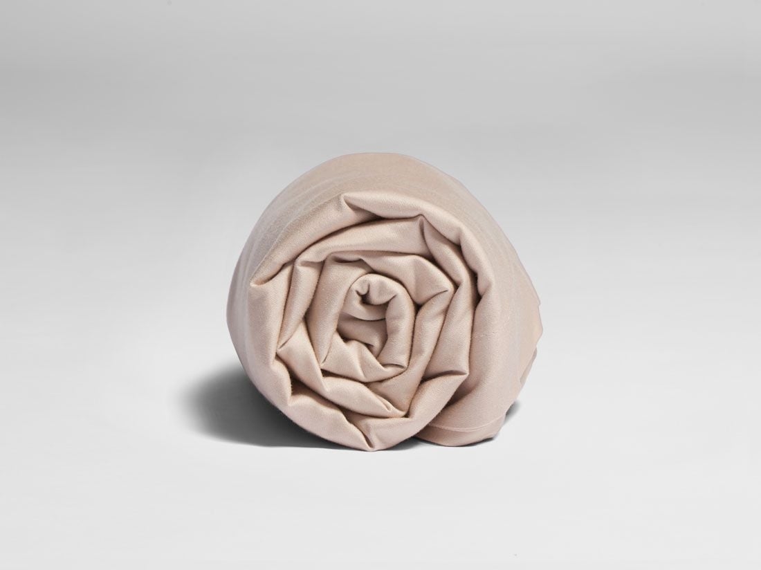 Barnlakan bomullssatin dusty rose