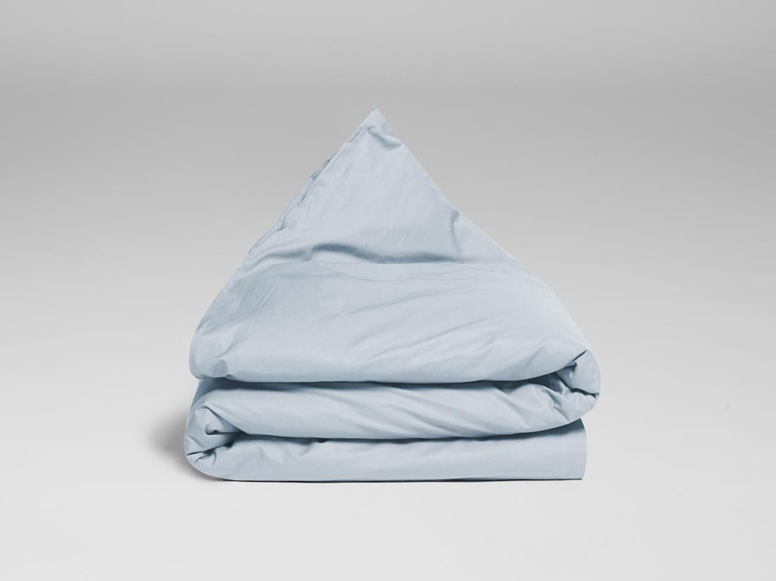 Påslakan för barn bomullssatin sky blue